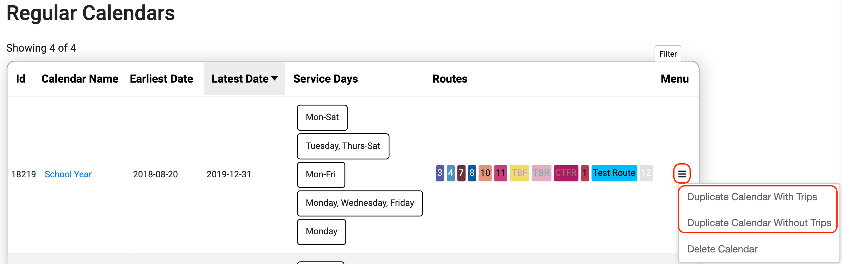 Duplicate Calendar Trillium Support